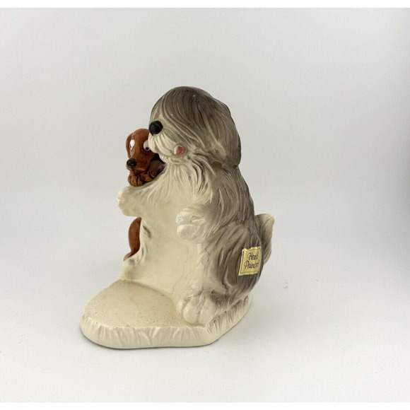 Quon Quon Porcelain Bobtail and Dachshund Hand-painted candle holder Japan 5,5" - Picture 4 of 13